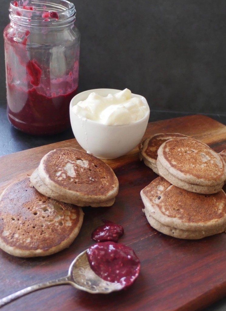 Buckwheat Pancakes with Chia Raspberry Jam