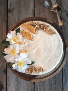 Carrot cake with healthy frosting