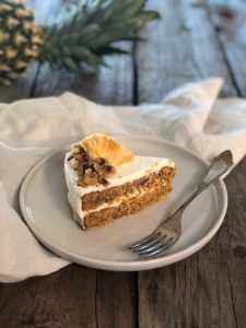 carrot cake with healthy frosting