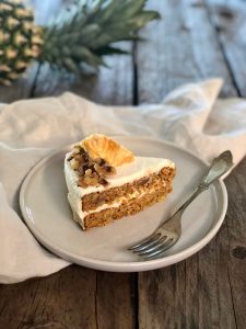 Gluten free carrot cake with healthy frosting