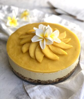 mango vegan cheesecake