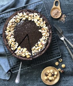 gluten-free chocolate hazelnut tart